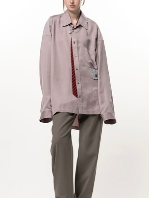 【26AW】Maison MIHARA YASUHIRO ミハラヤスヒロ / シャツ / Attached Tie Long Sleeve Satin Shirt