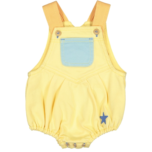 piupiuchick / baby romper w/ multicolour straps & pocket