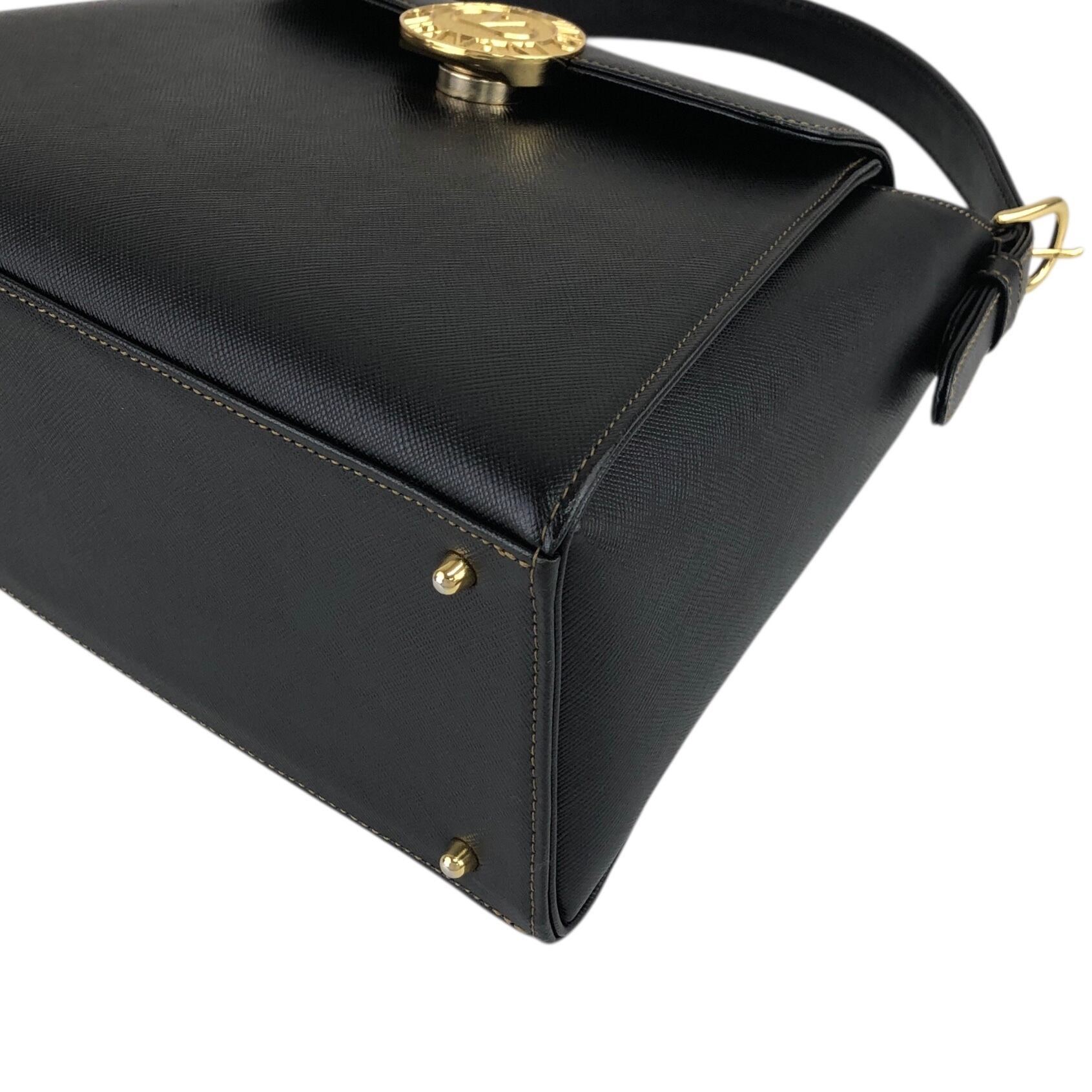 美品 Valentino Garavani 黒 ヴィンテージハンドバッグ VALENTINO GARAVANI ヴァレンティノガラヴァーニ ハンドバッグ