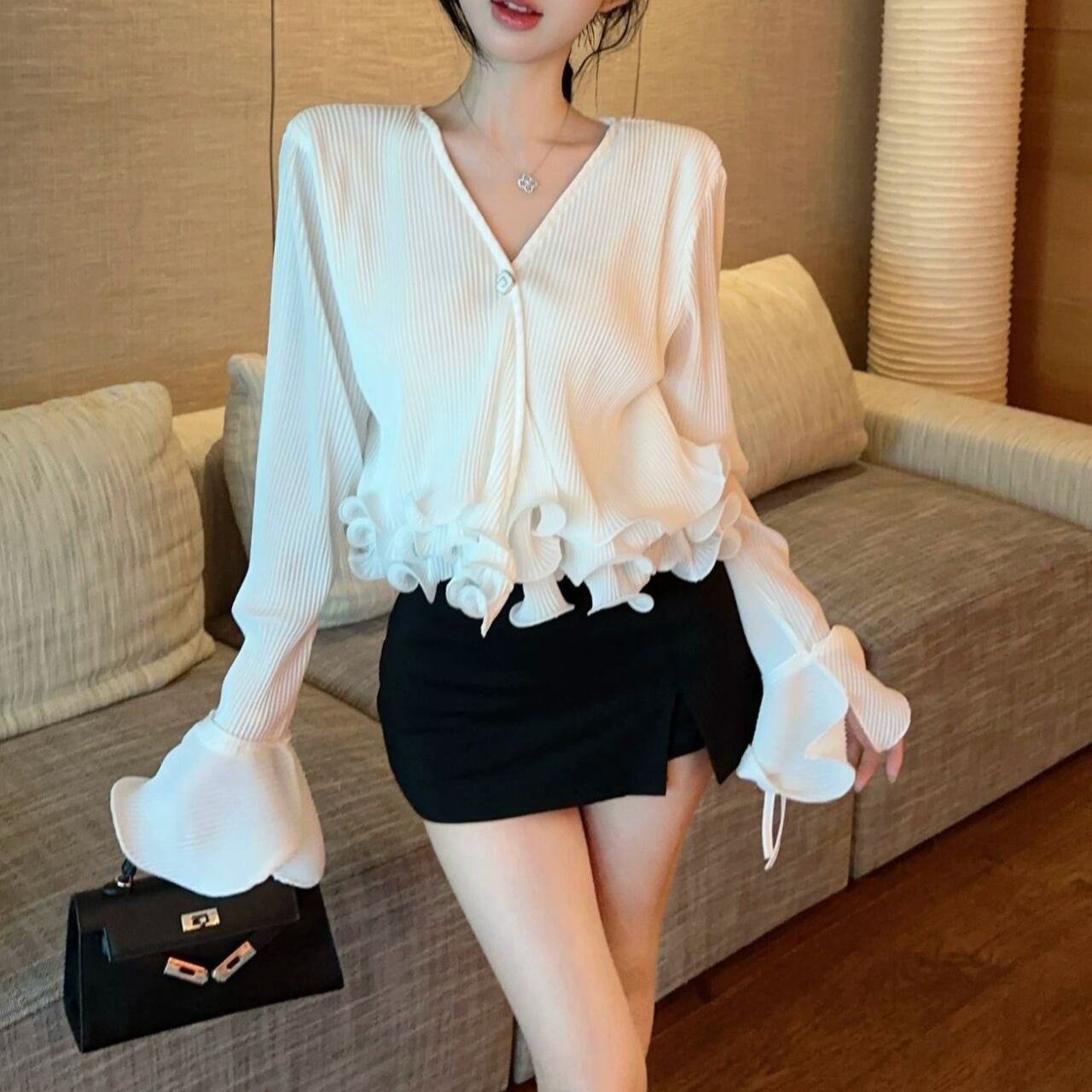 フリルスリーブ スワントップス A4340