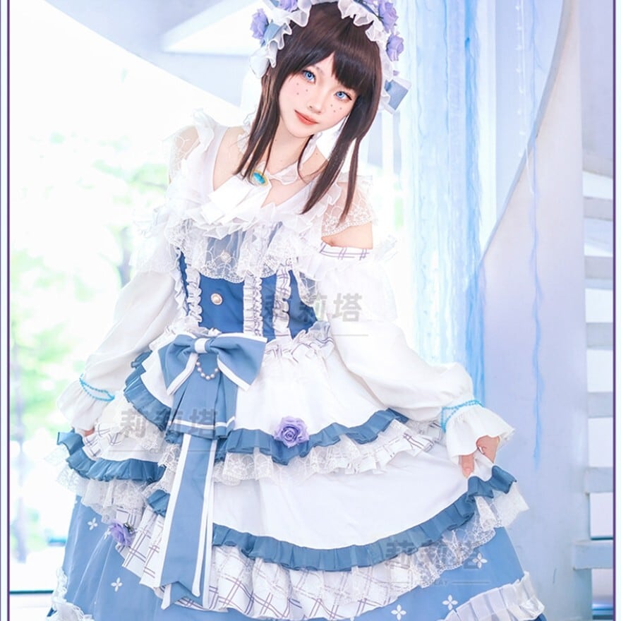 アイドル衣装｜青薔薇とフリルが彩る甘ロリドレス6点セット | ロリータ