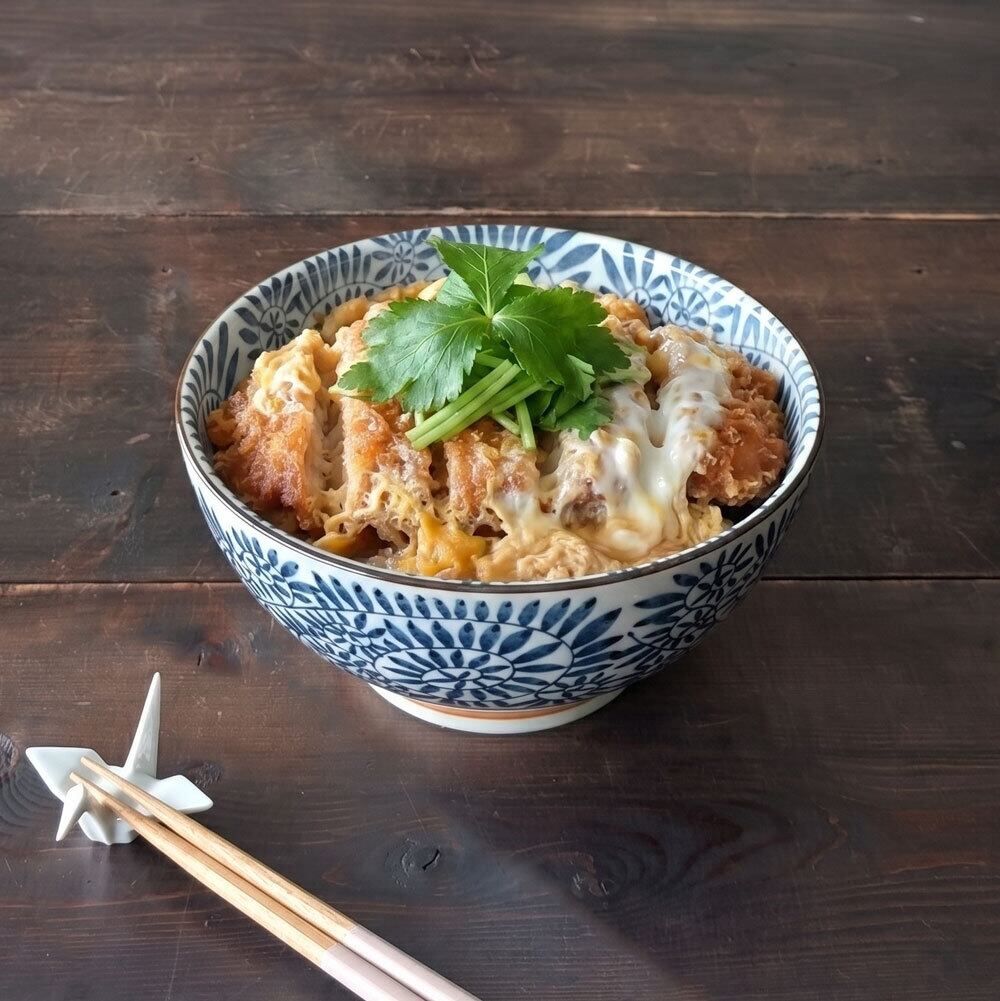 どんぶり 食器 おしゃれ 藍染 タコ唐草 18.5cm さぬき丼 うどん鉢 器