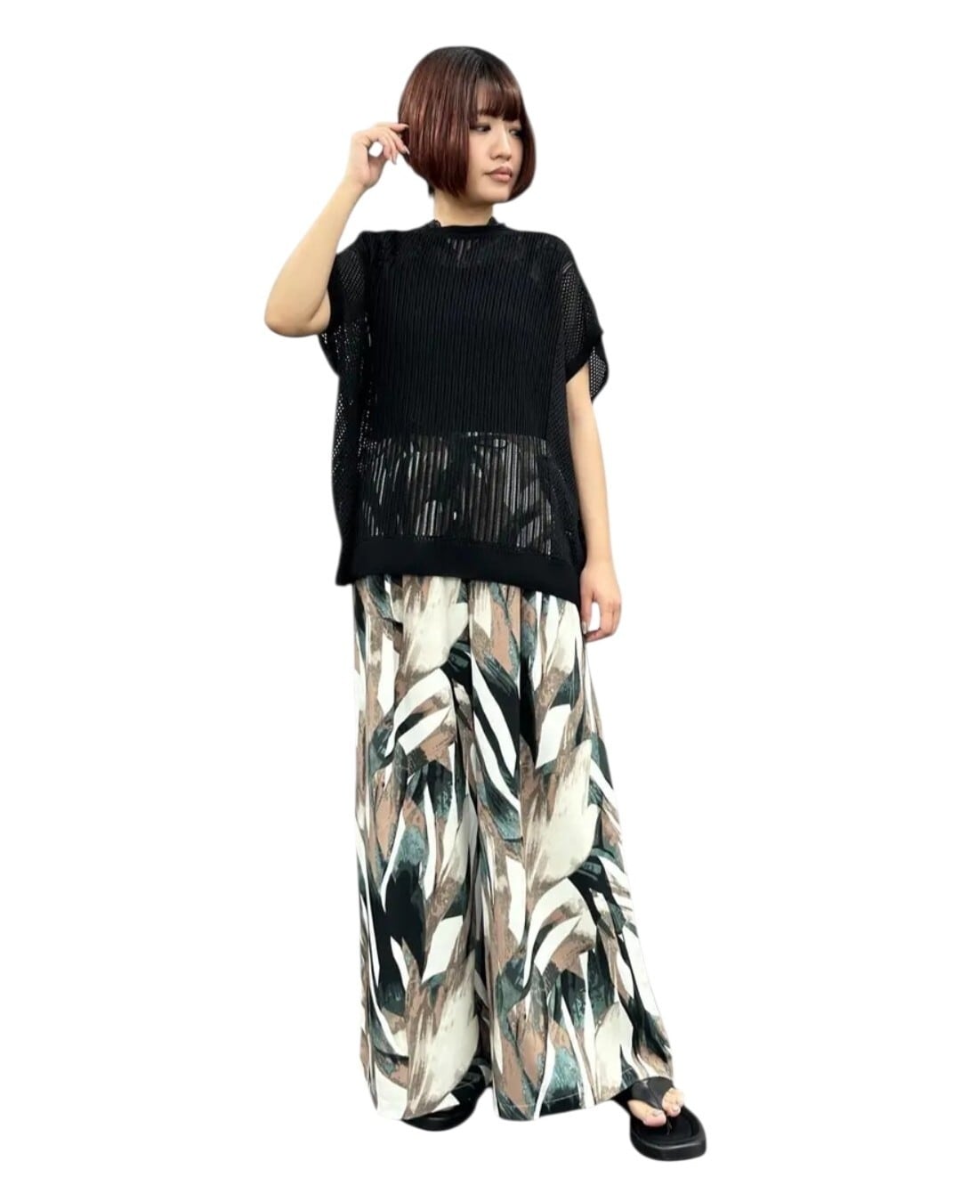 SALE【ayane】プリントワイドパンツ 825503 アヤン | red earth