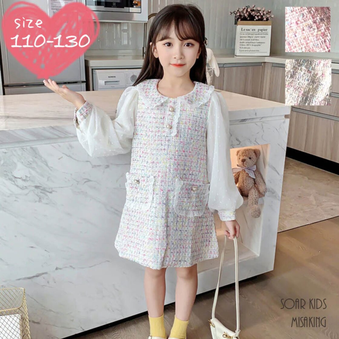 アウトレット 送料無料 ツイードワンピース 海外子供服 キッズ 女の子 