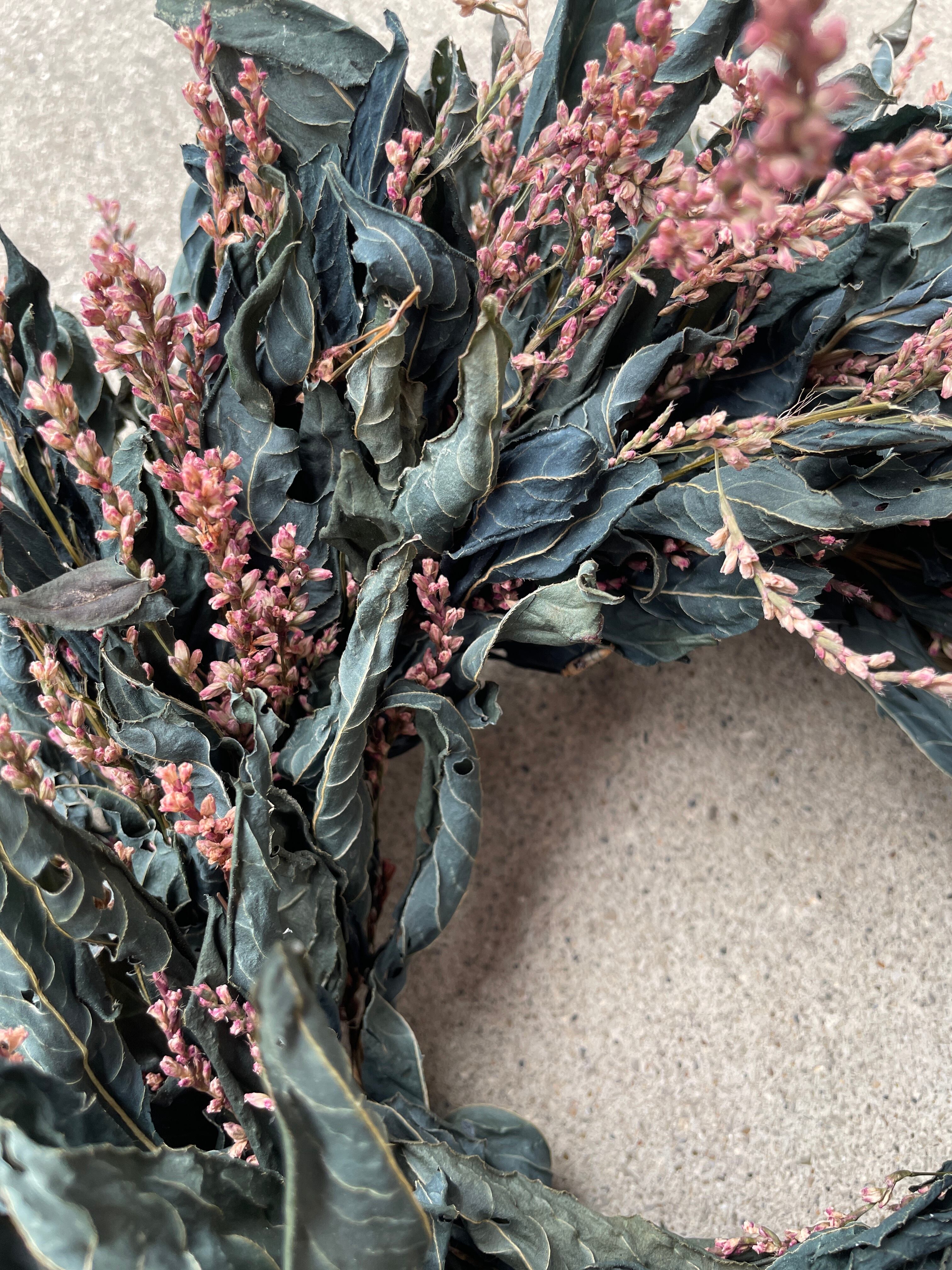 藍のリース | ナチュラル、アンティークのドライフラワーリースoriori