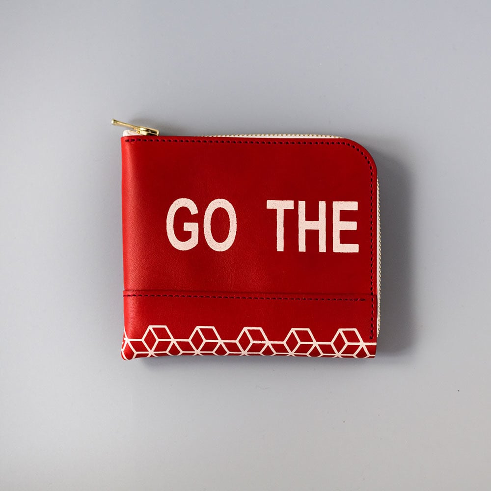 LIM Design ”GO THE PATHLESS WAY  財布 GO THE PATHLESS WAY / Less is bore” printed L zip small wallet
