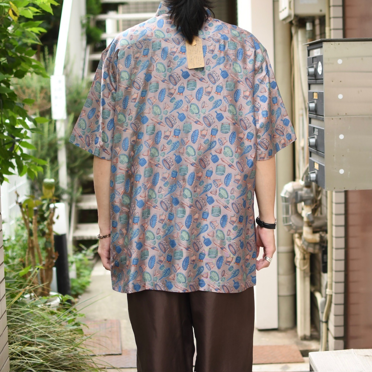 various basket pattern Thai silk shirt