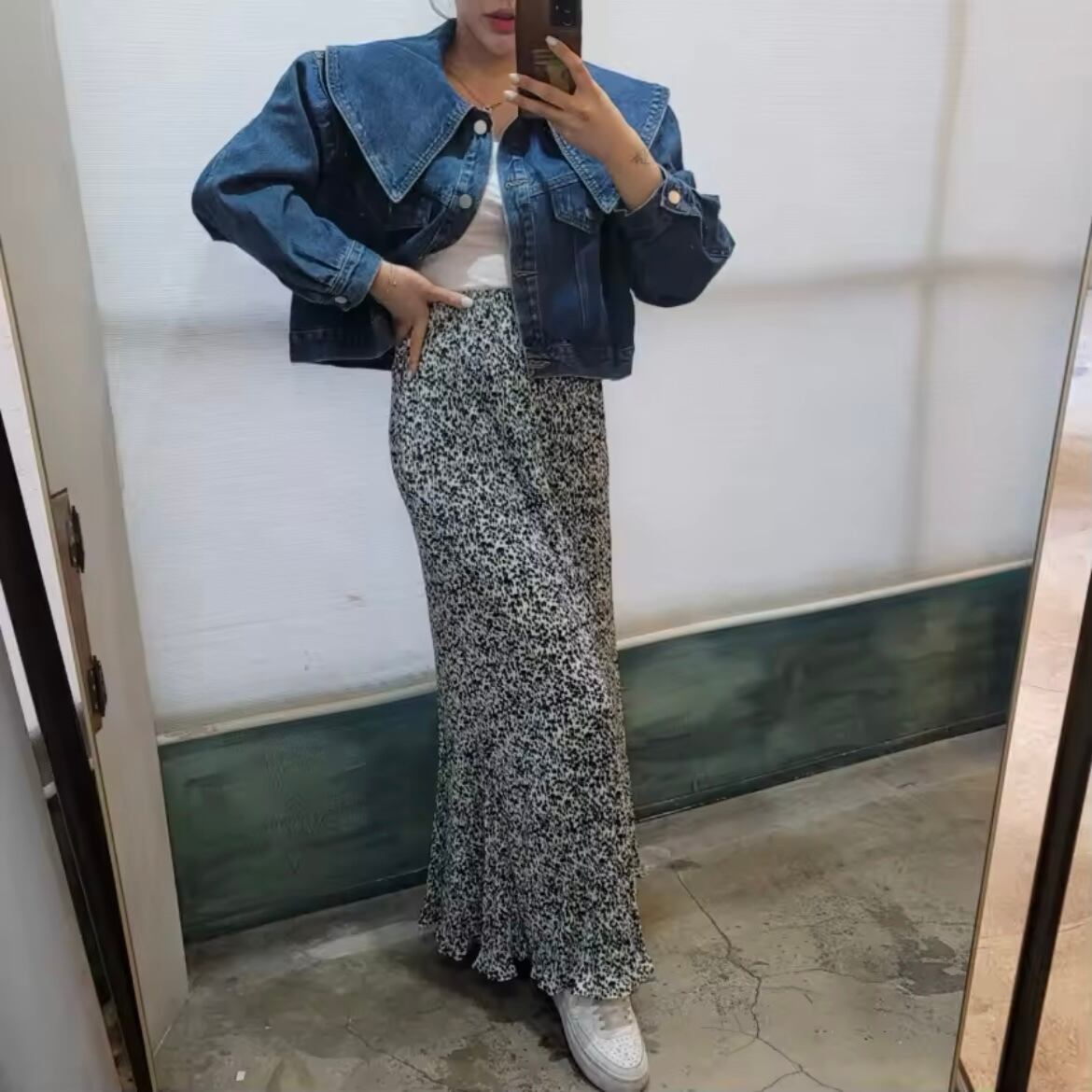 ビッグカラーデニムジャケット