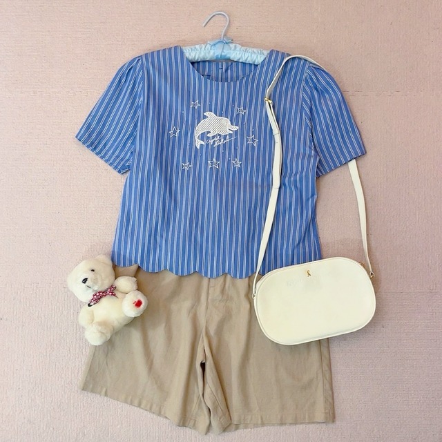 dolphin blue stripe blouse
