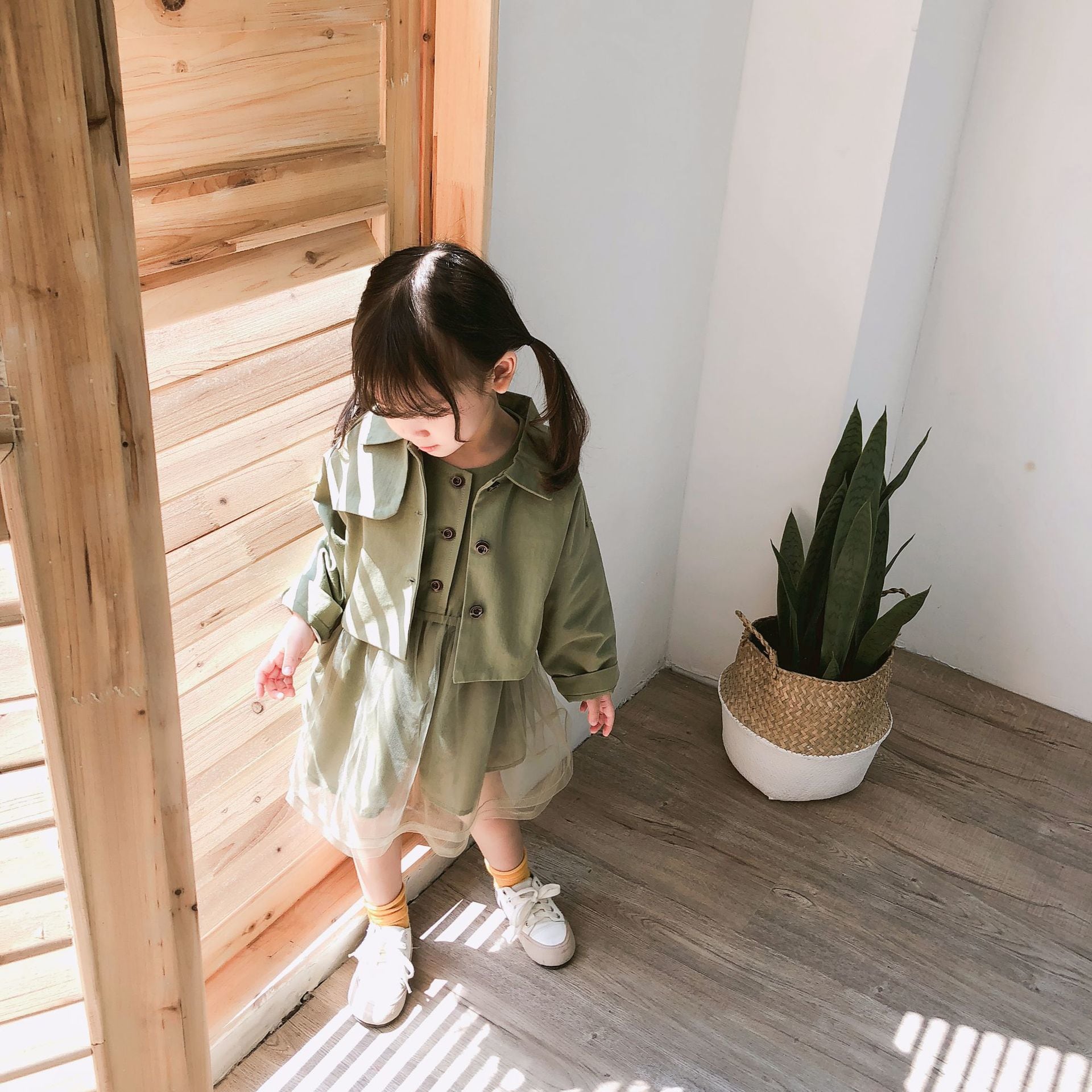 xiao0084)女の子 シースルージャンパースカート＆ジャケット