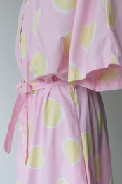 Pink yellow dot short sleeve shirt dress