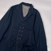 シルク混 i+mu イム ダブル ジャケット 40/ネイビー レディース センソユニコ