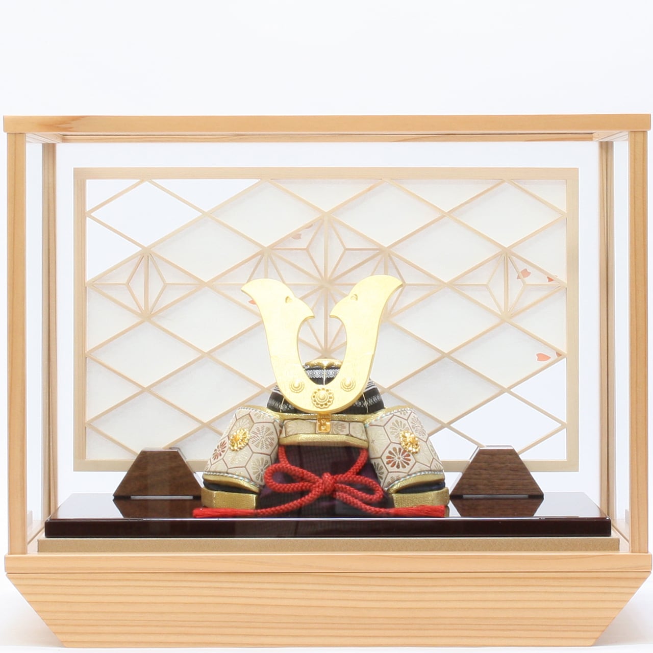 五月人形|コンパクト|おしゃれ|モダン|インテリア|プレミアム|こだわり|木目込み|おすすめ|作家|伝統工芸士 《商品名》木目込みかぶと ケース飾り 清輝 正絹博多織 黒 〔商品コード〕50600-1665-4〔品番1665-54A-FM1-35〕柿沼東光作 大沼敦デザイン 松屋限定モデル 柿沼東光 正規品