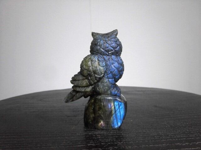 福を呼ぶ【送料無料】【高品質】ラブラドライトふくろう　no.2