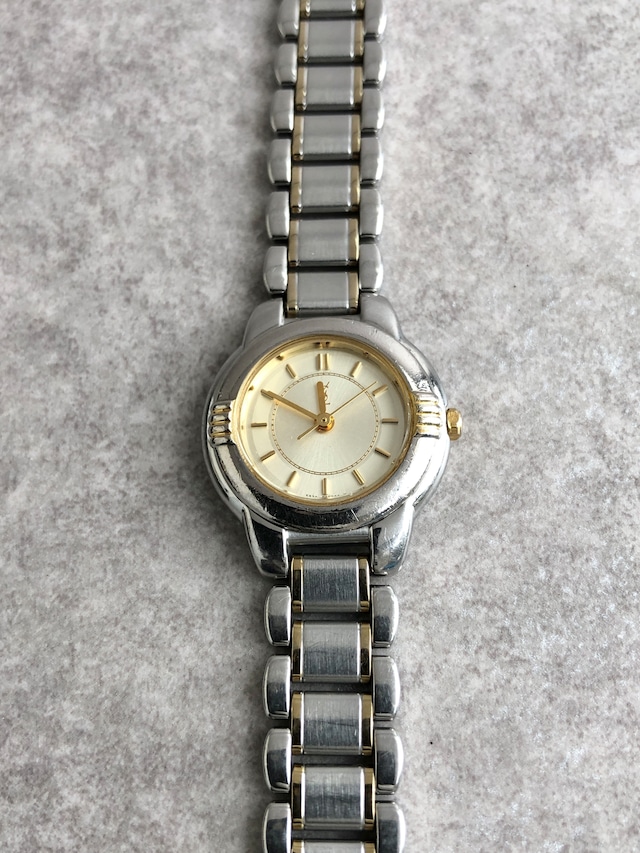 Yves Saint Laurent イヴ・サンローラン 腕時計 シルバー×ゴールド ステンレススチール 5930-F91474 TA クォーツ 8u2j4y