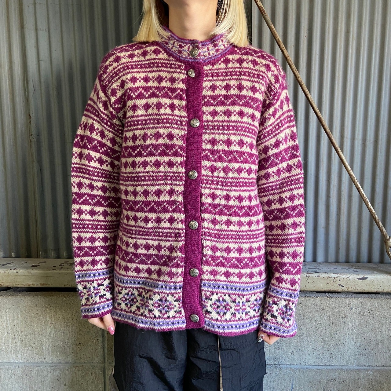 USA製 90年代 L.L.Bean エルエルビーン ノルディック コンチョ ウール 