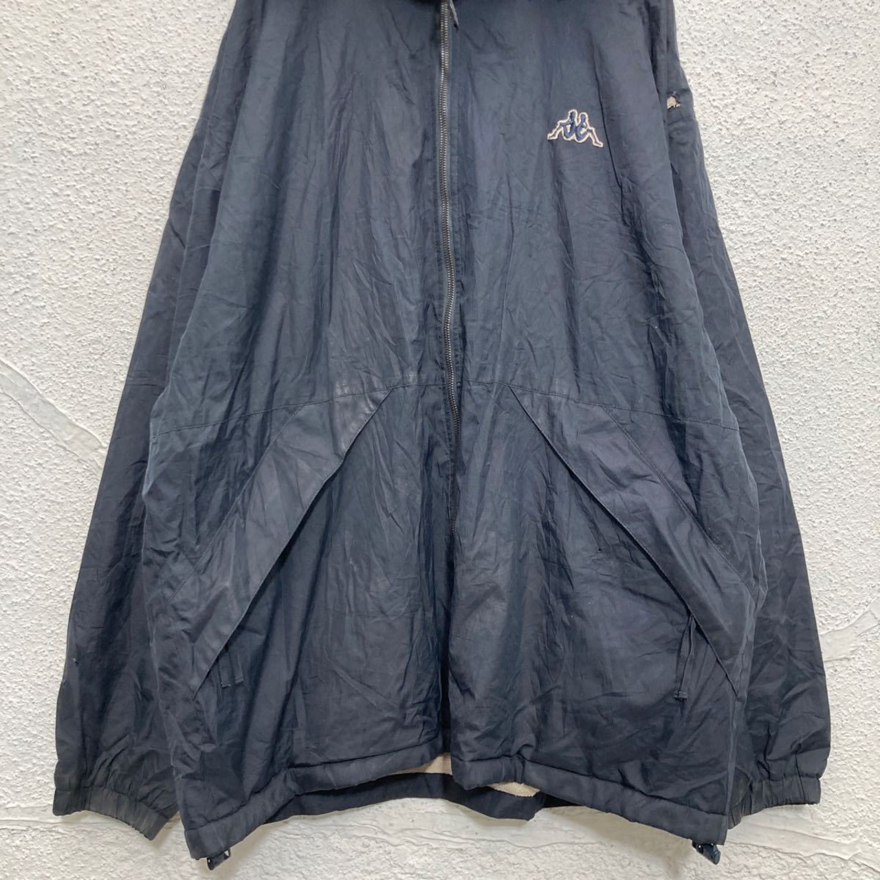 kappa ナイロンジャケット XL ブラック カッパ ジップアップ 裏 