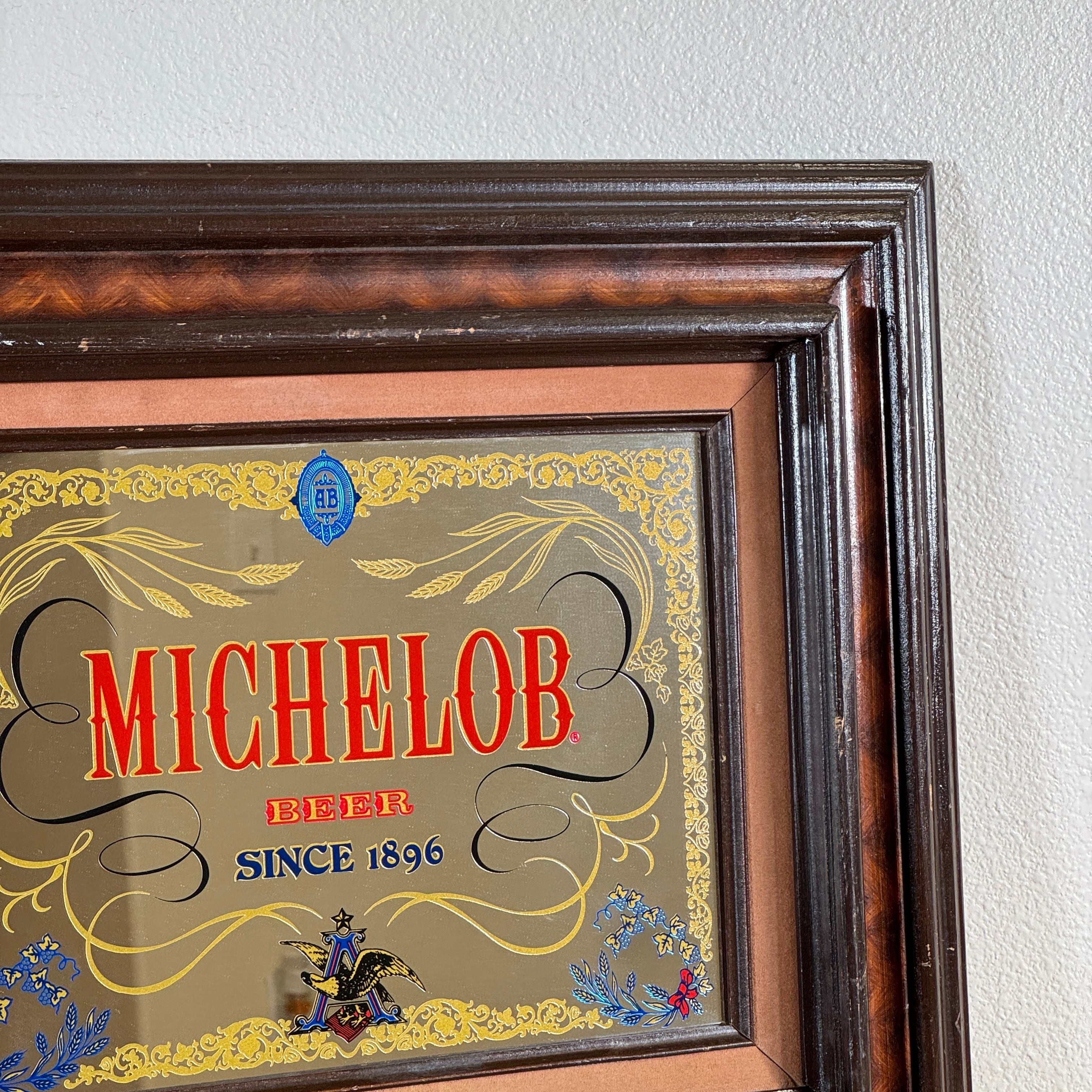 1243 【1980年代】ビンテージ MICHELOB（ミケロブ） パブミラー