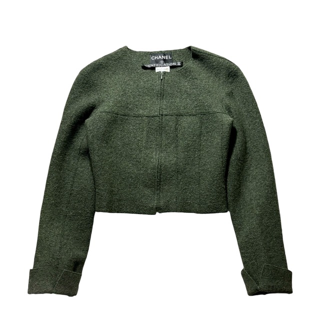 1999’s CHANEL no collar short length wool tweed jacket
