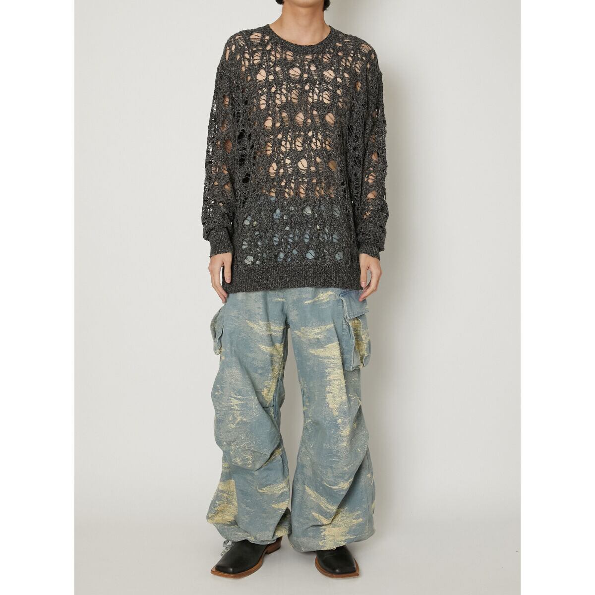 TAAKK PERFORATED PULLOVER KNIT(BLACK) TA23AW-KN048 | IAAAM ONLINE