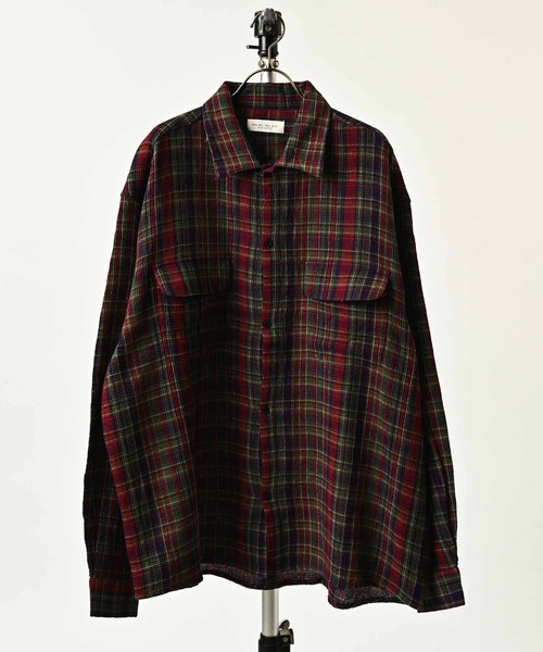 many men many mind Waffle Check Work Shirt (PPL) M2625000