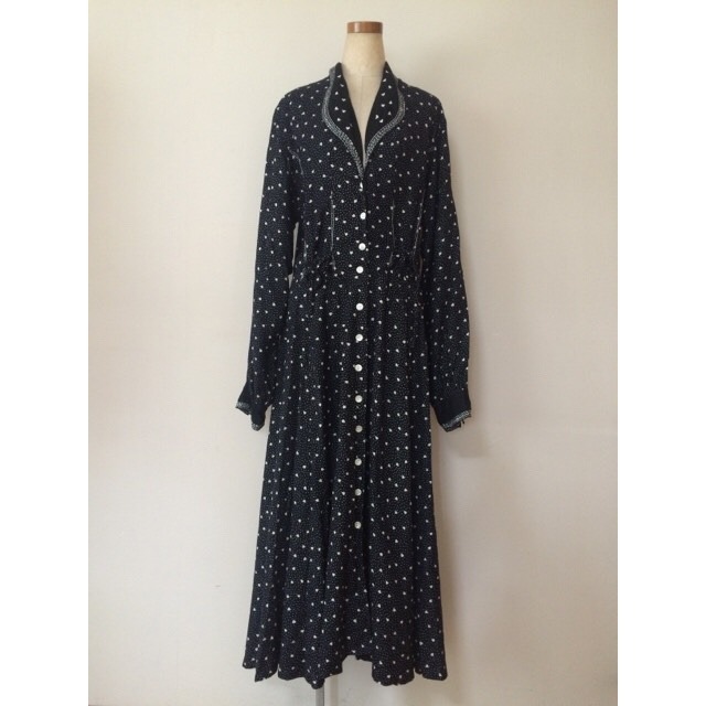 70s heart print maxi dress