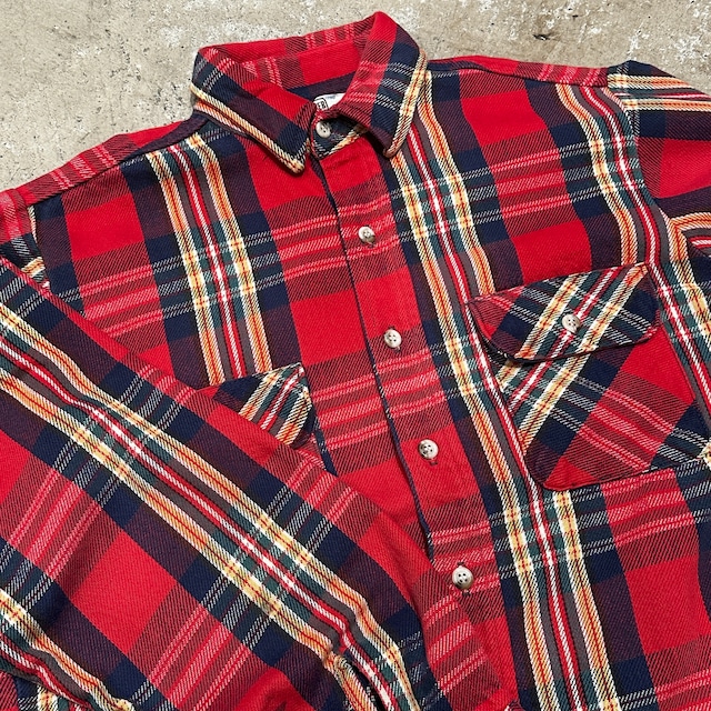 1980'S FIVE BROTHER FLANNEL CHECK SHIRT RED M