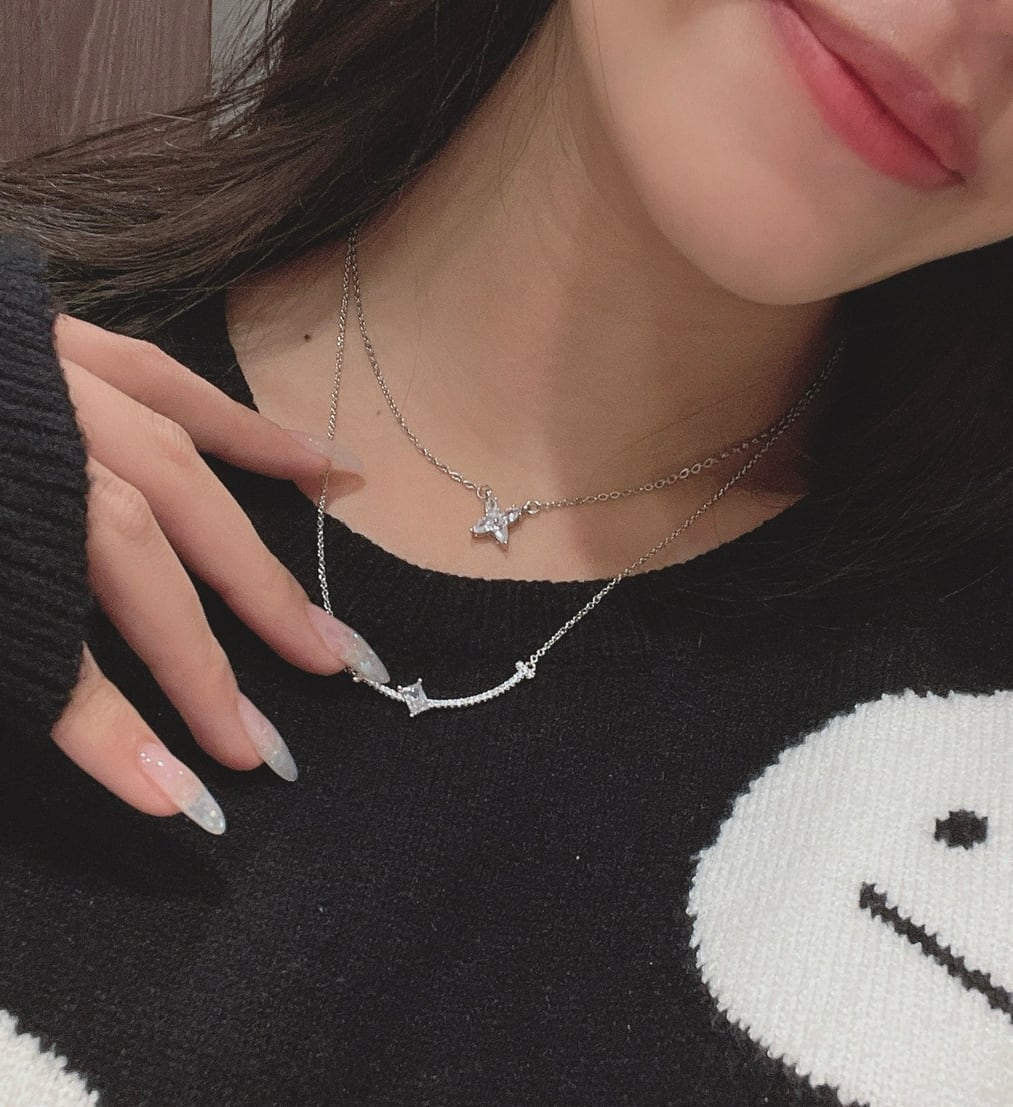 T zirconia necklace [027] | SASSY ANGEL
