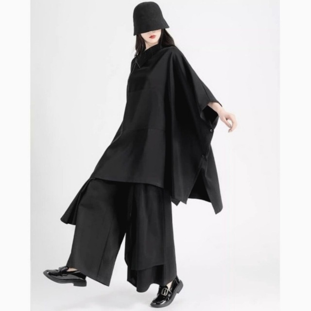 Bat sleeve poncho style tops C0773