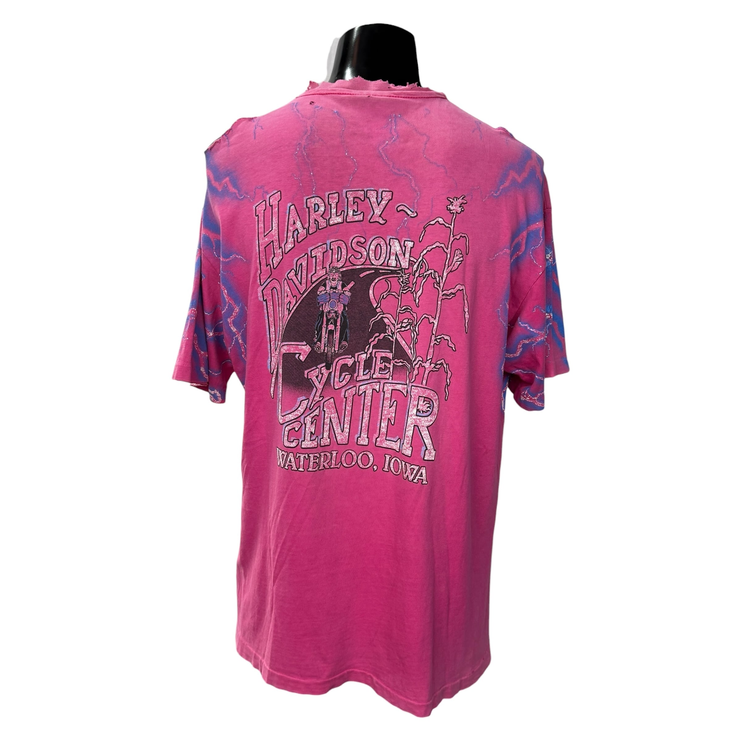 Harley-Davidson サンダー tシャツ ピンク XL ハーレー HARLEY-DAVIDSON】ハーレーダビットソン “THUNDER Pattern OVP PINK