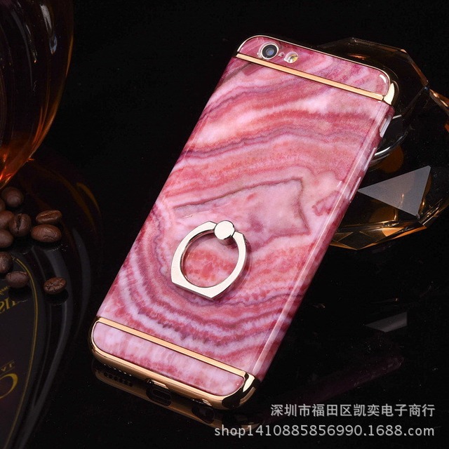 【ピンク】iphone用 高級感バンカーリング付 カバーケースN244−2