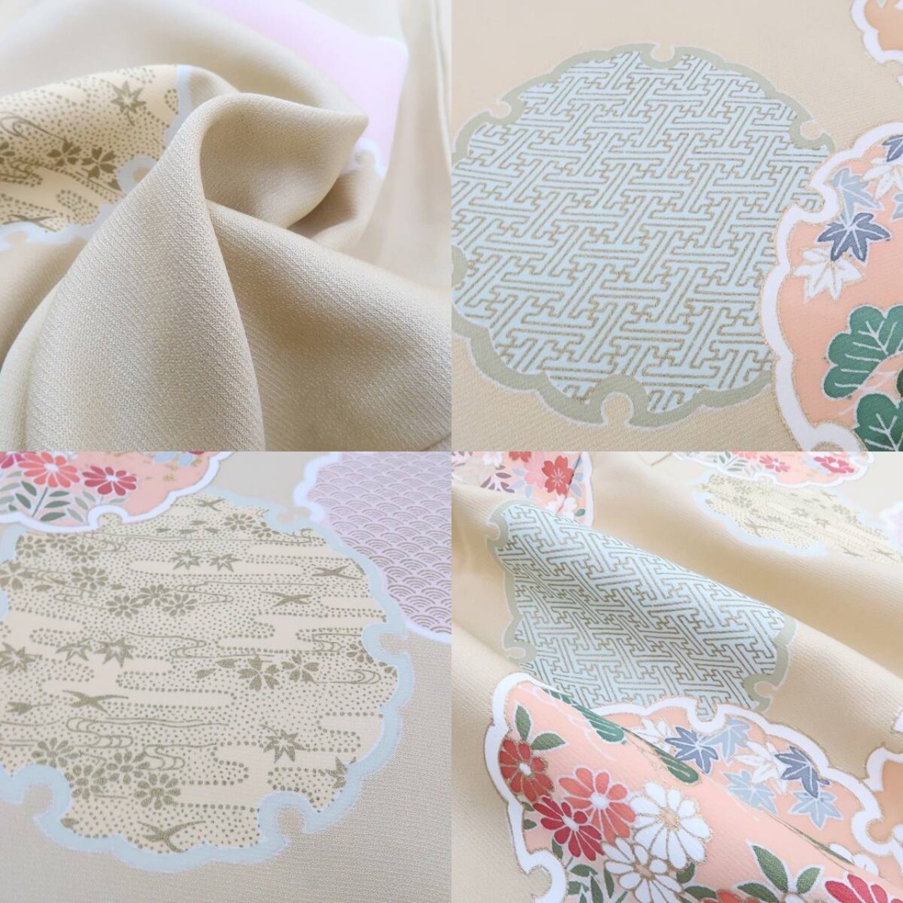 新品 雪輪 着物“花の雪輪に願いを込めれば新たな世界が我が身を包む  