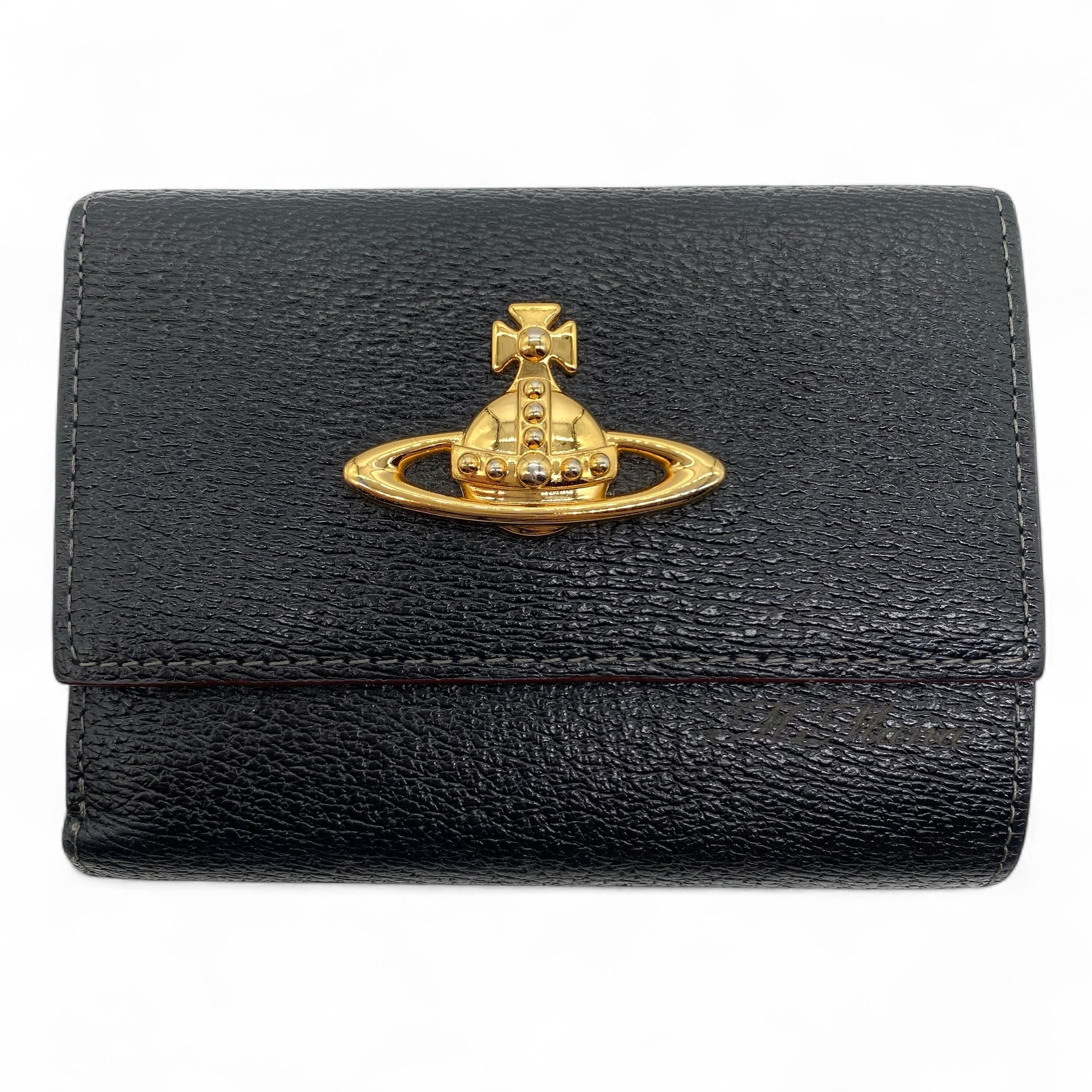 Vivienne Westwood ORB Compact Wallet Black / ヴィヴィアンウエストウッド オーブ コンパクト財布 三つ折り財布