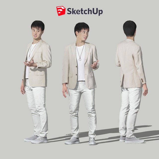 SketchUp素材　3D人物モデル ( Posed ) 107_Sota - メイン画像