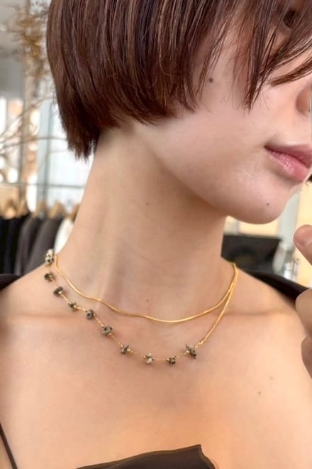 dalmatian stone necklace ダルメシアンストーンネックレス Gold