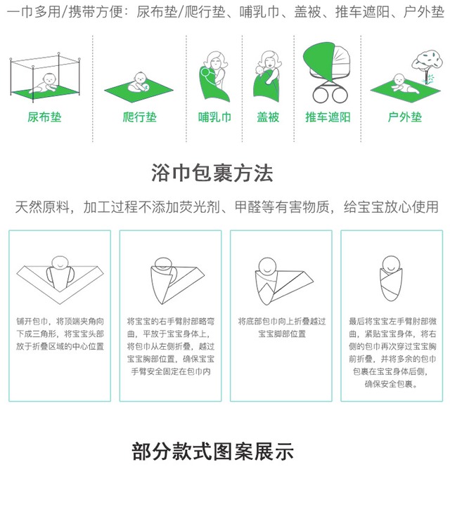 赤ちゃん用バスタオル 4層ガーゼ 70x90cm 인기
