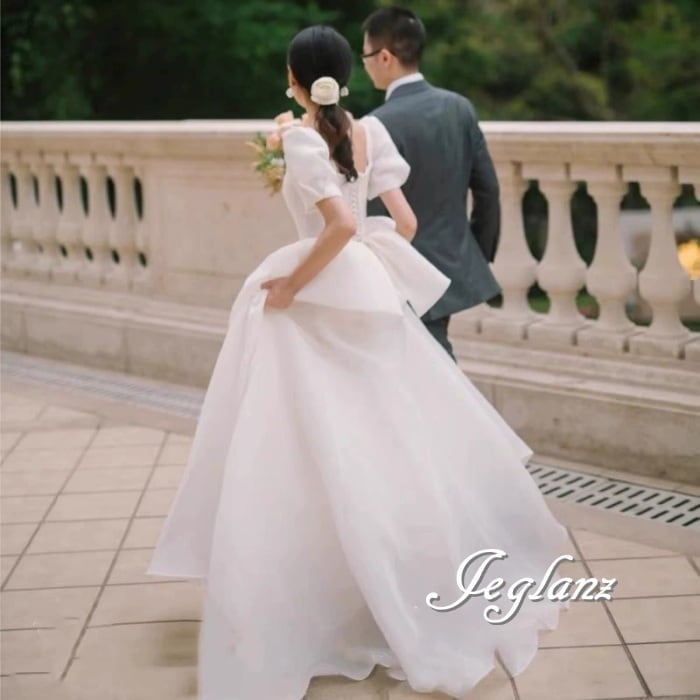 2色 ウエディング カラードレス パール リボン ミニマル シンプル(MA815)ο