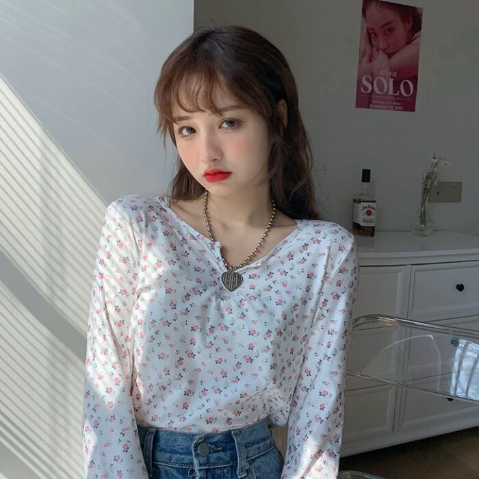 長袖トップス 立体テクスチャー 花柄 カジュアル 韓国 ニット 花柄 レディース 韓国 ファッション ニット 花柄
