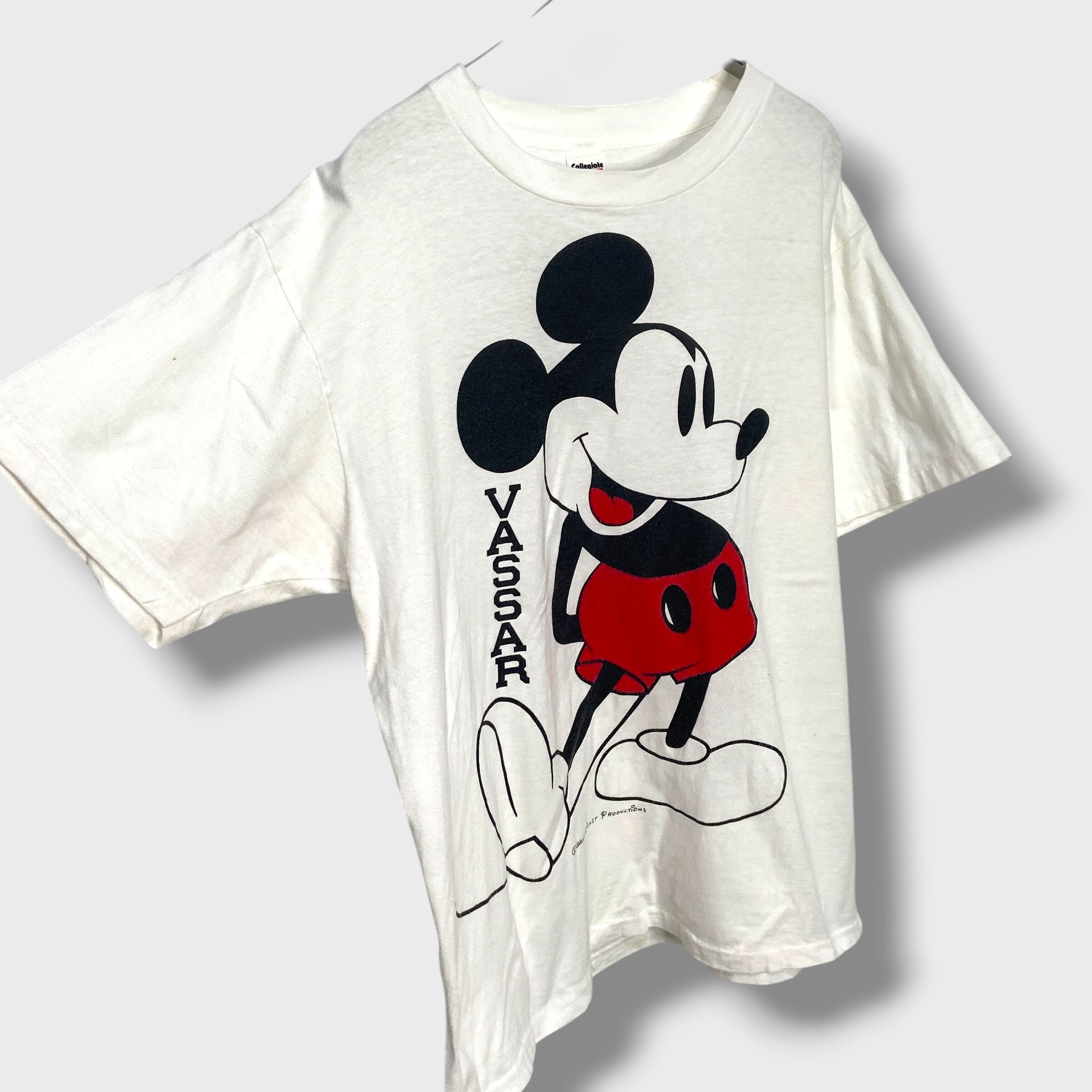 80s 90s ミッキーマウス キャラクターTシャツ 大判 L USA製 白 | 古着