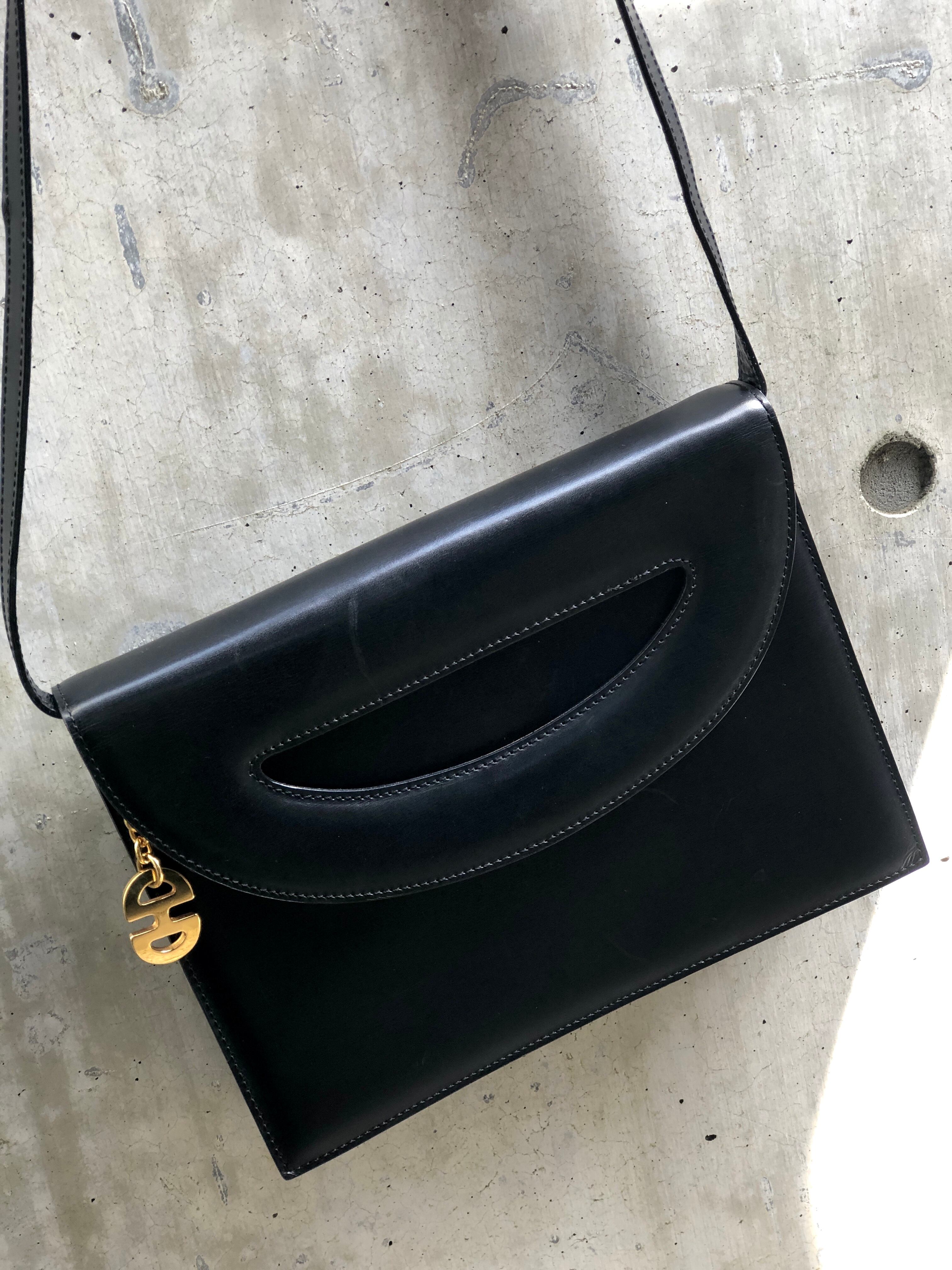 CELINE セリーヌ カットアウト レザー 2way クラッチ ショルダーバッグ
