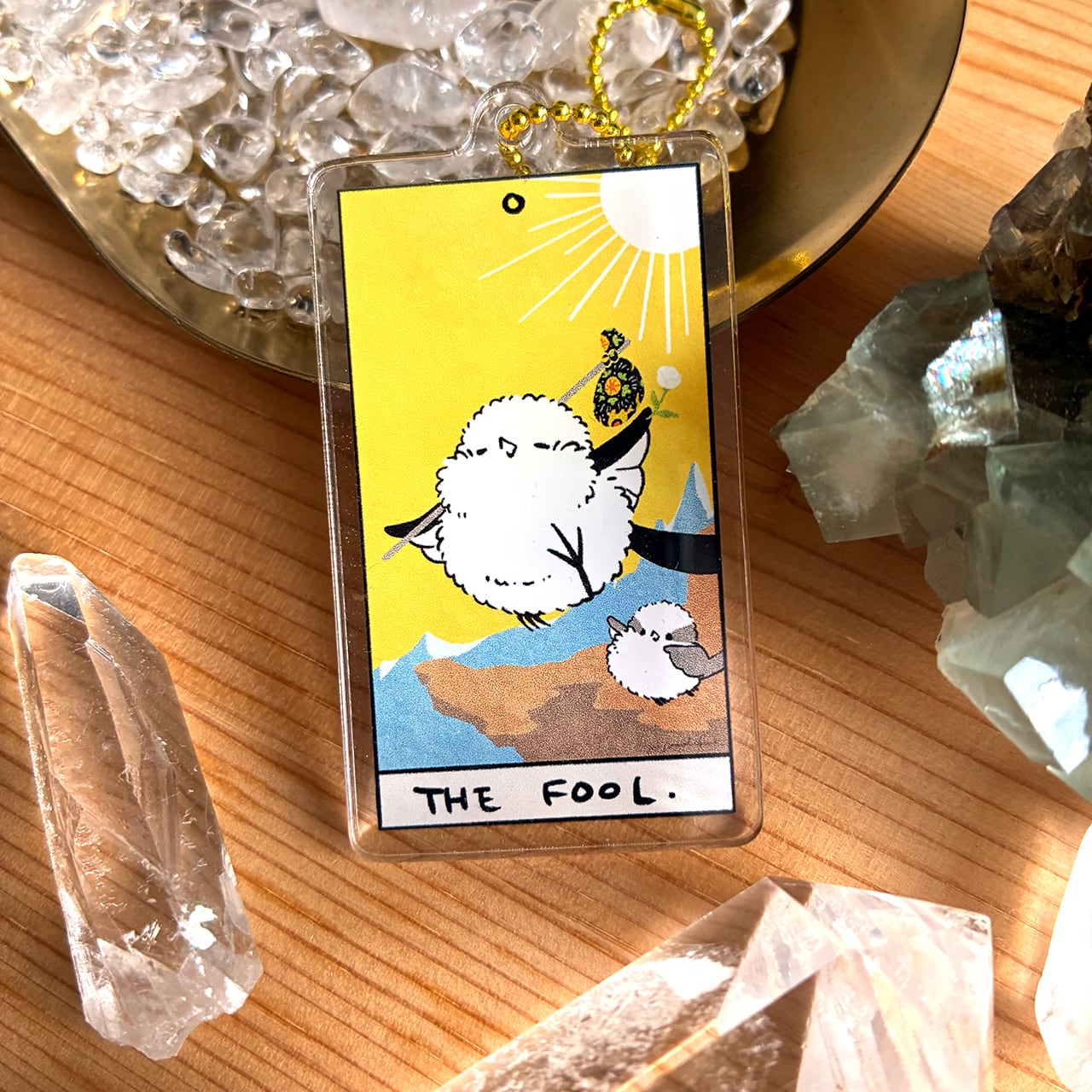 フール】シマエナガタロットのアクリルキーホルダー | ぴよ手帖