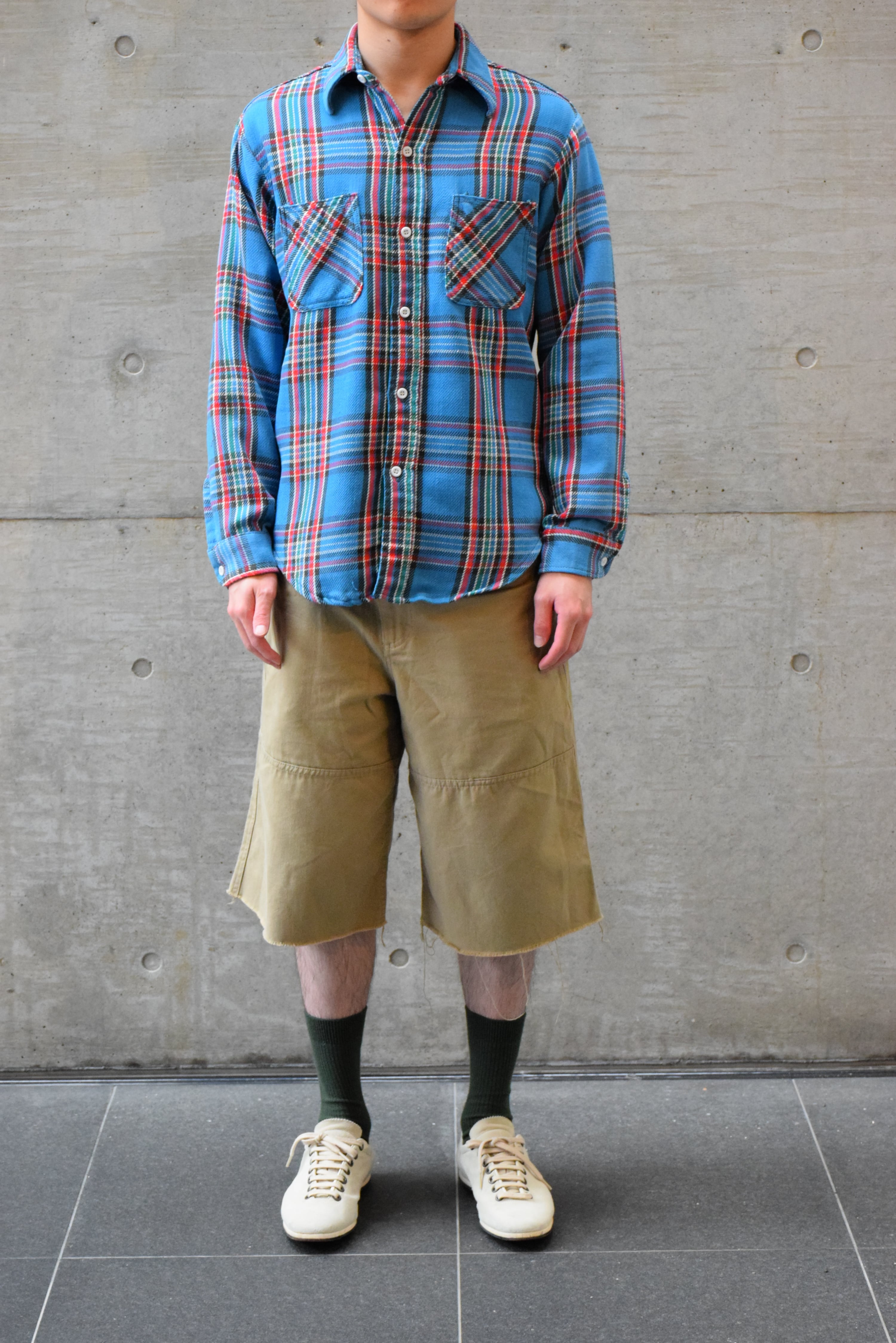 70's BIG MAC ネルシャツ メンズM ブルー ヘビネル フランネルシャツ