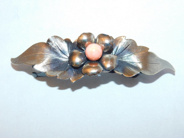 茶系の簪(プラスチック)plastic work ornamental hair pin