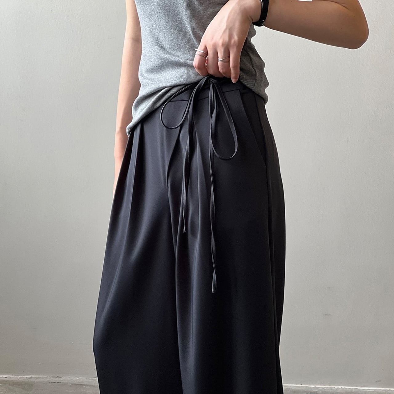 ウエストストリングルーズワイドパンツ R00384