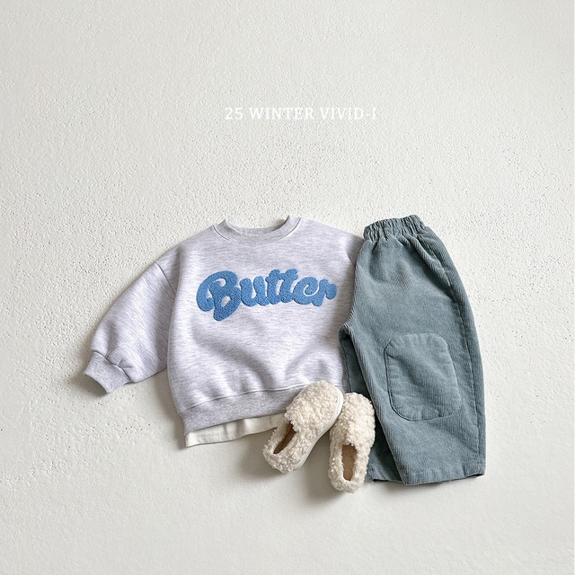 [即納XS/S]≪VIVID-I≫Butter Boucle Embroidery Sweatshirt 56 melange