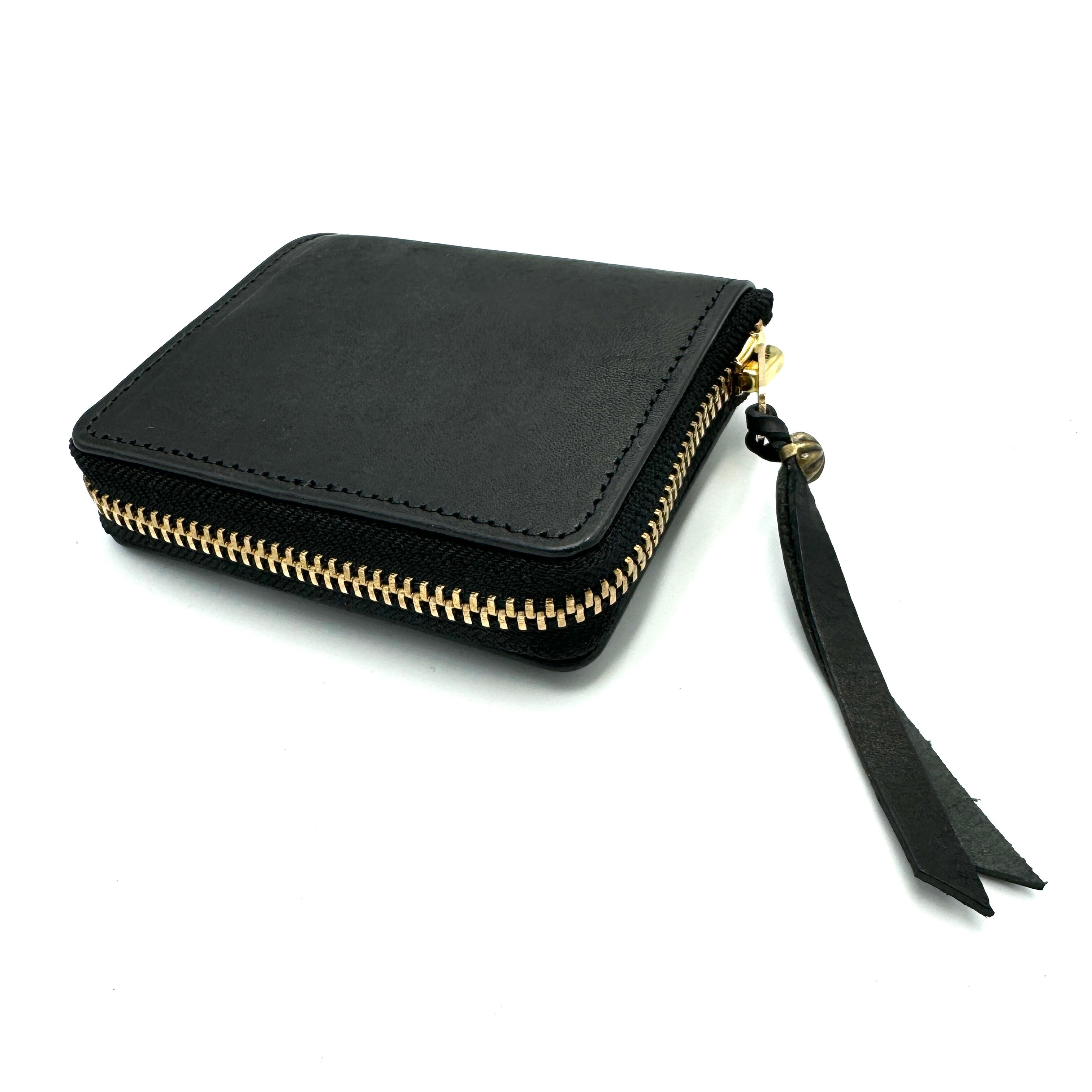 YONZY Factory RZミニウォレット スクラッチレザー牛革 ブラックYZRZMW