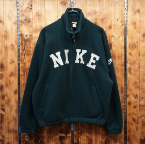 90s nike フリース ジャケット L/ナイキ グリーン