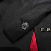 イタリア製 Richmond X リッチモンドX スタッズ 1B テーラードジャケット サンズ 48 /ブラック×レッド/メンズ