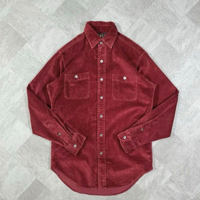 【至極】ダブルアールエル コーデュロイシャツ 90s 三ツ星タグ 美品 レッド
