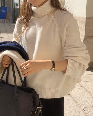 (予約) ounce / Cash raglan turtleneck knit / 3color